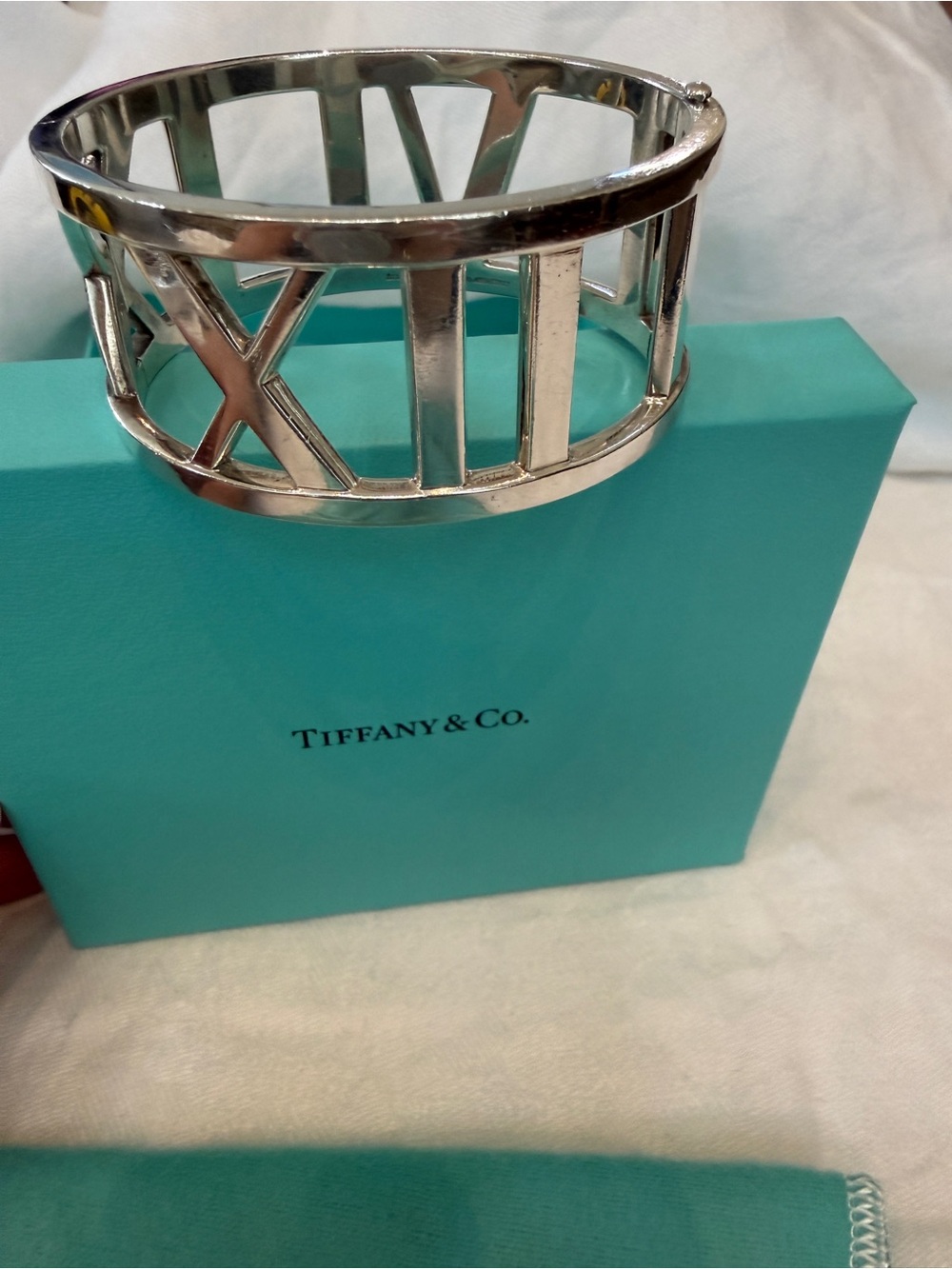Tiffany sterling silver Atlas open hinged bracelet